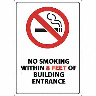 Window Decal No Smoking Within 8 Ft PK2