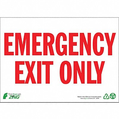 Sign Emergency EXit Only 10X14 AL