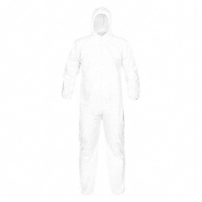 Hooded Disposable Coveralls White M