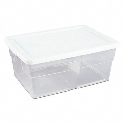 Storage Tote Clear/White Polypropylene