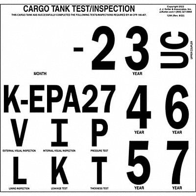 Cargo Tank Inspection Markings PK10