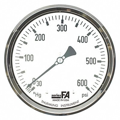 K4574 Compound Gauge 0 to 400 psi 6 Dial Sz