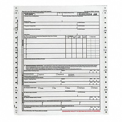 Uniform Hazardous Waste Manifest PK500