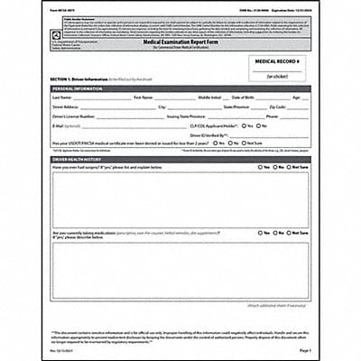 Medical Examination Report English