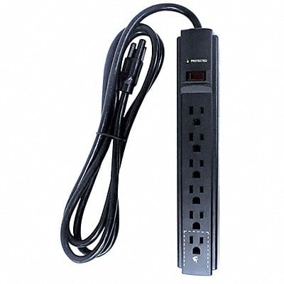 Surge Protector Outlet Strip 6 ft Black