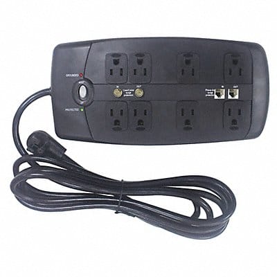 Surge Protector Outlet Strip Black