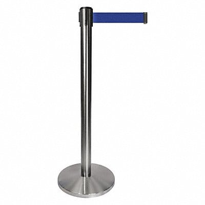 Barrier Post w/Belt Gray Post Blue Belt