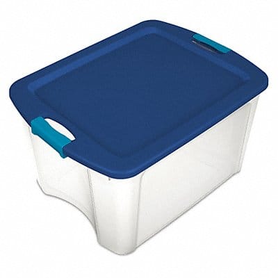 Storage Tote Clear/Blue Polypropylene