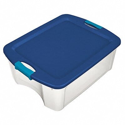 Storage Tote Clear/Blue Polypropylene