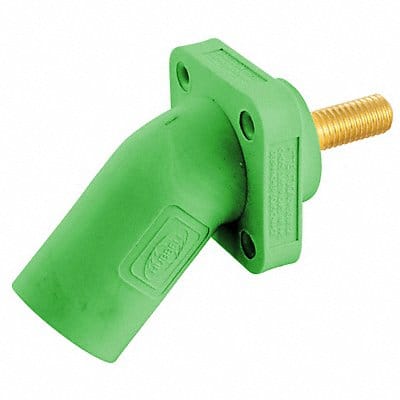 Angled Receptacle Grn Male Threaded Stud