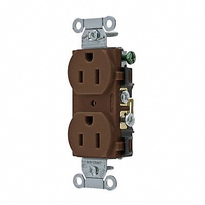 Receptacle Brwn 15A Duplex Outlet 125VAC