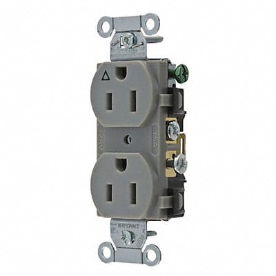 Receptacle Gray 15 A 2P3W Back Side 1PK