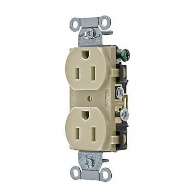 Receptacle Ivory 15A 125VAC Side Winning