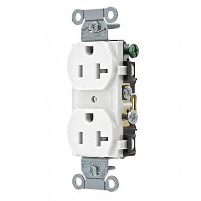 Receptacle White 20A Duplex Outlet Nylon