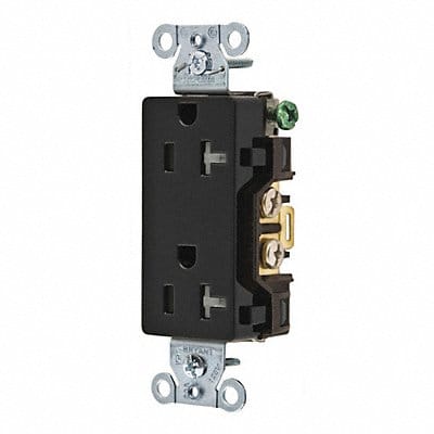 Receptacle Blk 20A Tamper Resist. 125VAC