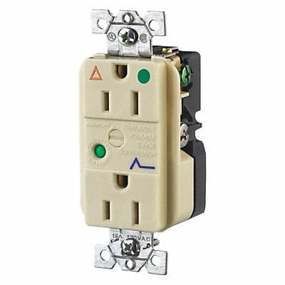 Receptacle Ivory 15A 3 Wires 2 Poles