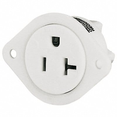 Flanged Receptacle White 20A 3 Wires