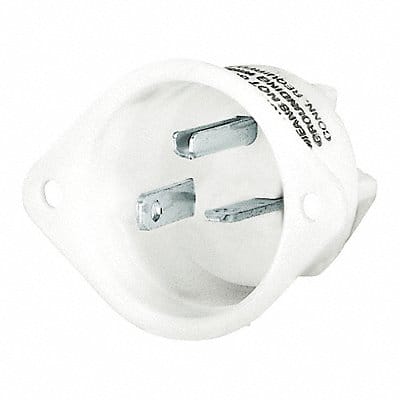 Flanged Inlet White 20 A Oval 6-20P