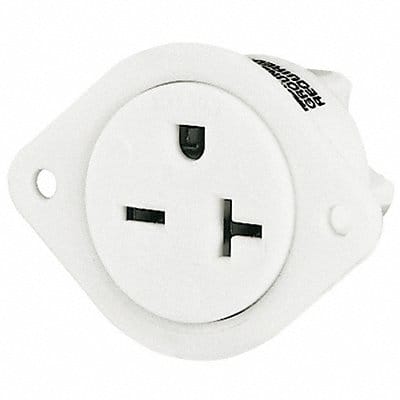 Flanged Receptacle White 20A 3 Wires