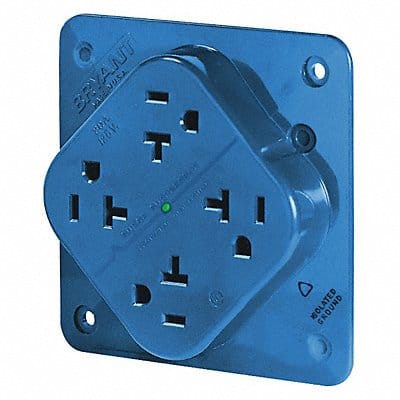 Receptacle Blue Quad Outlet 20A 125VAC