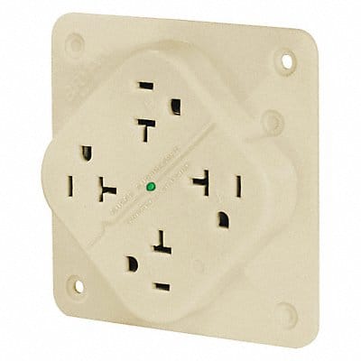 Receptacle Ivory Quad Outlet 20A 125VAC