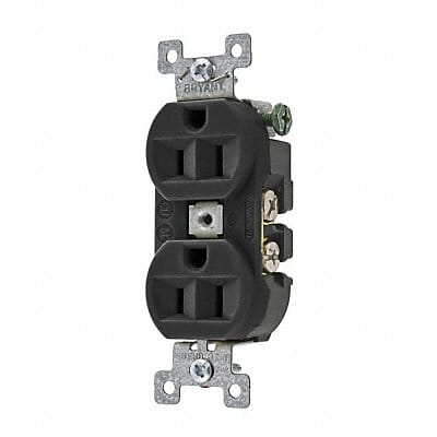 Receptacle Blk 15A Back/Side Flush Mount