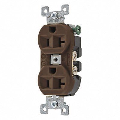 Receptacle Brown 20A Nylon Duplex Outlet