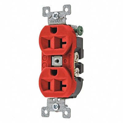 Receptacle Red 20A 125VAC Duplex Outlet