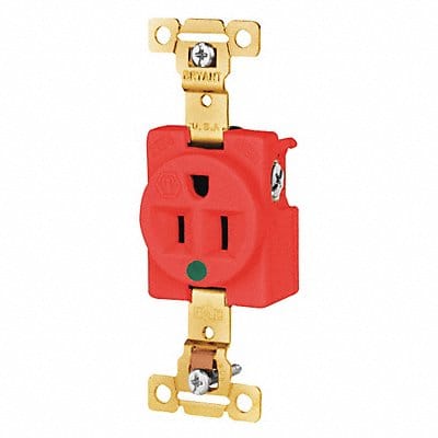 Receptacle Red 15A 125VAC Single Outlet