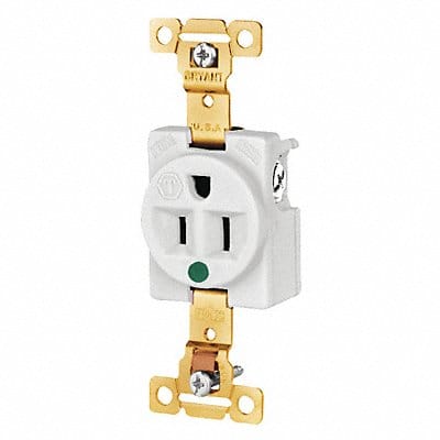 Receptacle White 15A Hospital Grade