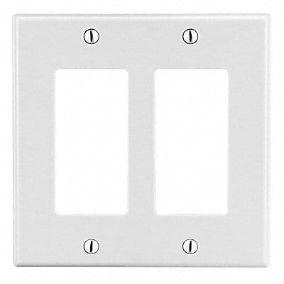 Rocker Wall Plate Stnd Wht 2Gng Smth Stn