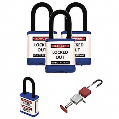 Lockout Padlock 1-1/2 H Shackle PK3