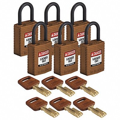 K7460 Lockout Padlock Nylon 1/4 W Brn PK6