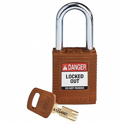 Lockout Padlock Brown 1-13/16 H Body