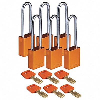 K7475 Lockout Padlock Orange 1-1/2 W Body PK6