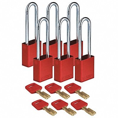 K7942 Lockout Padlock Red 1-13/16 H Body PK6