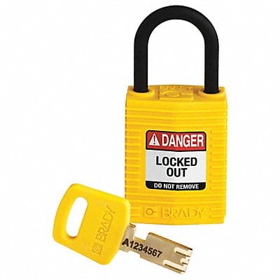 Lockout Padlock Yellow 1-21/32 H Body