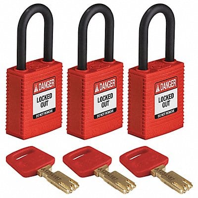 Lockout Padlock Nylon 1/2 W PK3