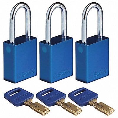 Lockout Padlock Al Open Shackel Blue PK3