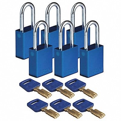 K7472 Lockout Padlock Al Bl Key Alike PK6