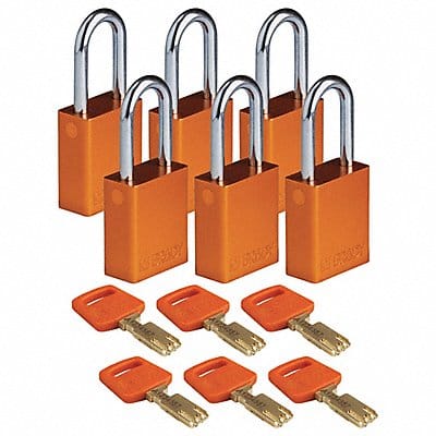 K7472 Lockout Padlock Al Orange Key Alike PK6