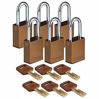 K7472 Lockout Padlock Al Brown Key Alike PK6