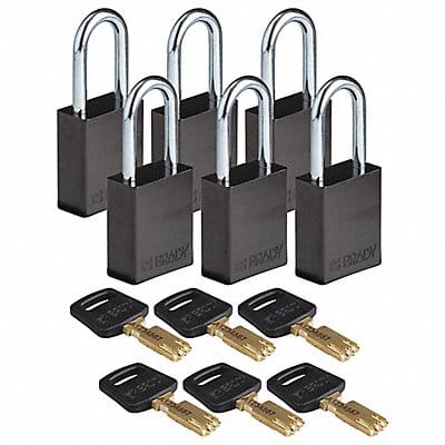 K7943 Lockout Padlock Al Blk Key Different PK6