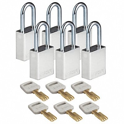 K7943 Lockout Padlock Al Silver 1-13/16 H PK6