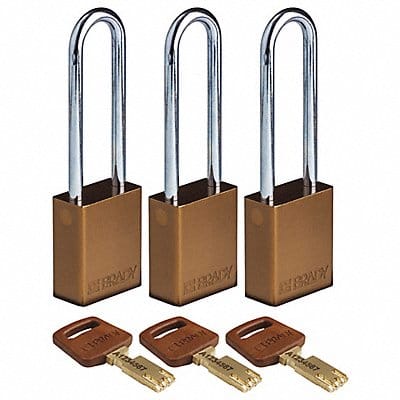 K7474 Lockout Padlock Al 1/4 W Brown PK3