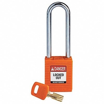 Lockout Padlock Nylon Org Key Different