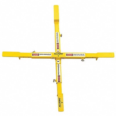 Manhole Safety Cross Steel 15 lb Yellow