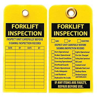 Inspection Tag 5-3/4 H 3 W Vinyl PK10