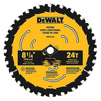 Circular Saw Blade 8 1/4 in 24 Teeth