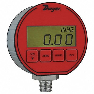 K4245 Digital Compound Gauge 3 Dial Size Red